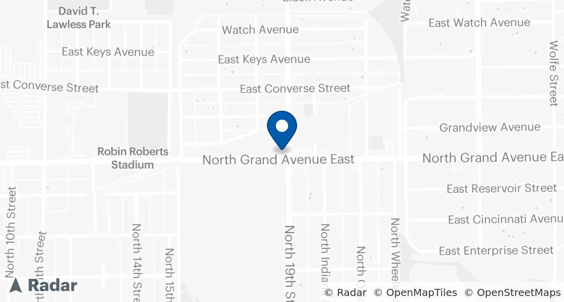 Map of Dairy Queen Location:: 1663 N Grand Ave E, Springfield, IL, 62702-4145